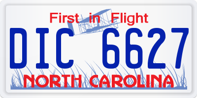 NC license plate DIC6627