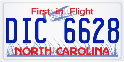 NC license plate DIC6628