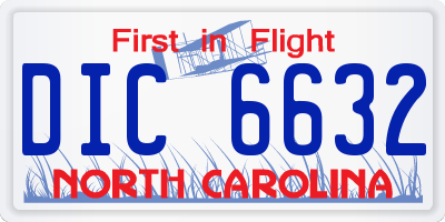 NC license plate DIC6632
