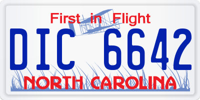 NC license plate DIC6642