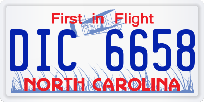 NC license plate DIC6658