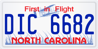 NC license plate DIC6682