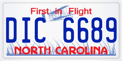 NC license plate DIC6689