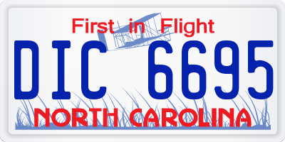 NC license plate DIC6695