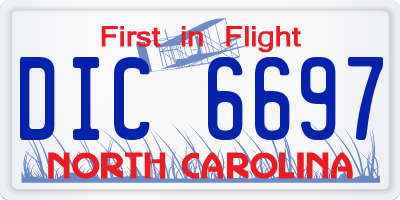 NC license plate DIC6697