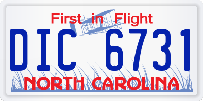 NC license plate DIC6731