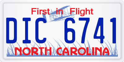 NC license plate DIC6741