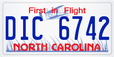 NC license plate DIC6742