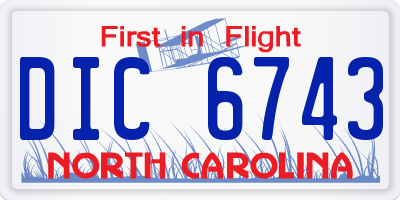 NC license plate DIC6743