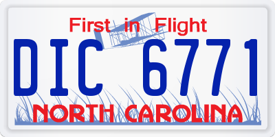NC license plate DIC6771