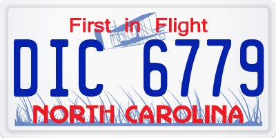 NC license plate DIC6779