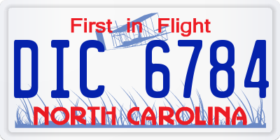 NC license plate DIC6784