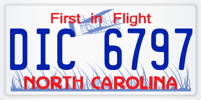 NC license plate DIC6797