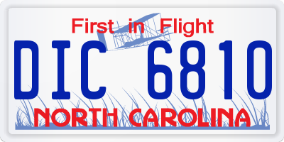 NC license plate DIC6810