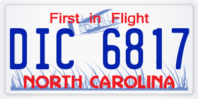 NC license plate DIC6817