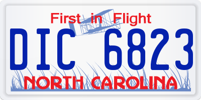NC license plate DIC6823