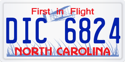 NC license plate DIC6824