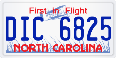 NC license plate DIC6825
