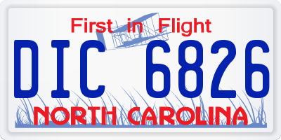 NC license plate DIC6826