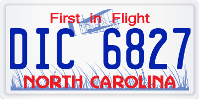 NC license plate DIC6827