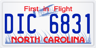 NC license plate DIC6831