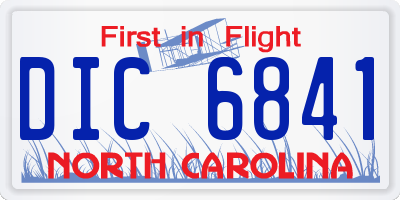 NC license plate DIC6841