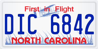NC license plate DIC6842