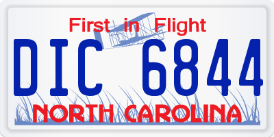 NC license plate DIC6844