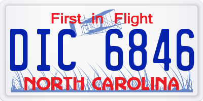 NC license plate DIC6846