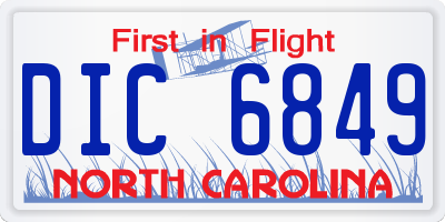 NC license plate DIC6849