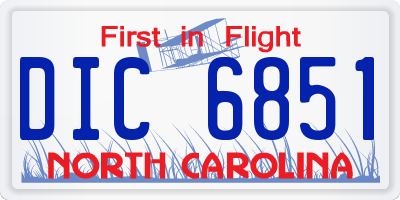 NC license plate DIC6851