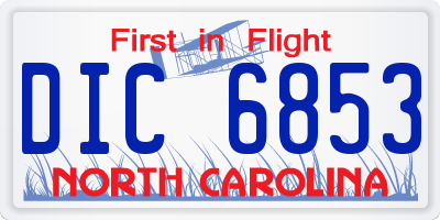 NC license plate DIC6853