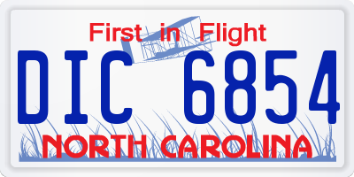 NC license plate DIC6854