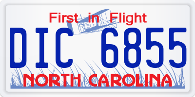 NC license plate DIC6855