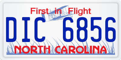 NC license plate DIC6856
