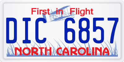 NC license plate DIC6857