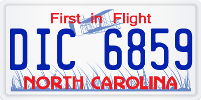 NC license plate DIC6859