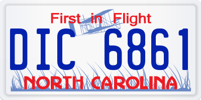 NC license plate DIC6861