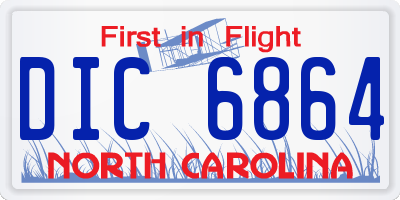 NC license plate DIC6864
