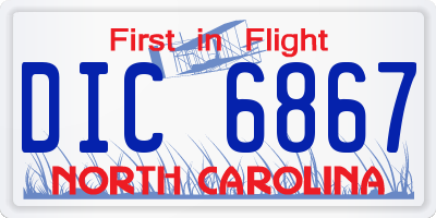 NC license plate DIC6867