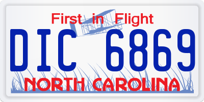 NC license plate DIC6869