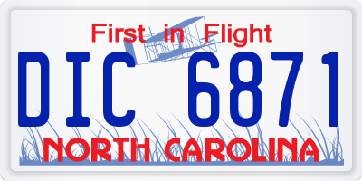 NC license plate DIC6871