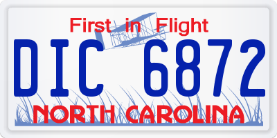 NC license plate DIC6872