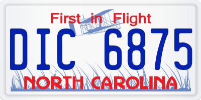NC license plate DIC6875