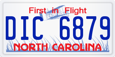 NC license plate DIC6879