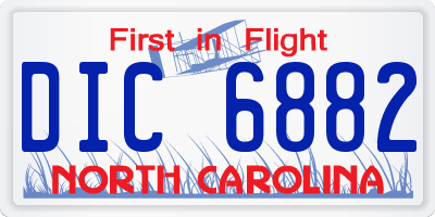 NC license plate DIC6882