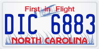 NC license plate DIC6883