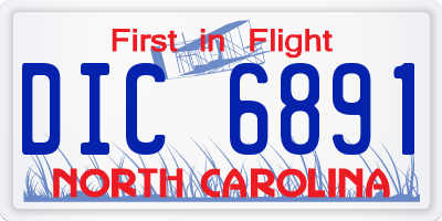NC license plate DIC6891