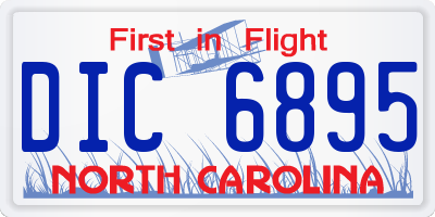 NC license plate DIC6895