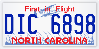 NC license plate DIC6898